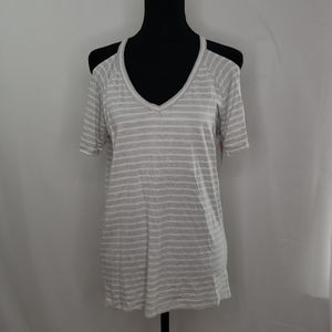 Bun Maternity Cold Shoulder V Neck Shirt NWT